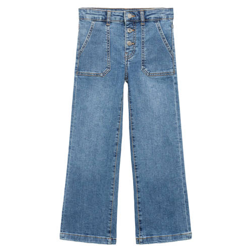 Mango Kids wide leg jeans medium blue denim afbeelding