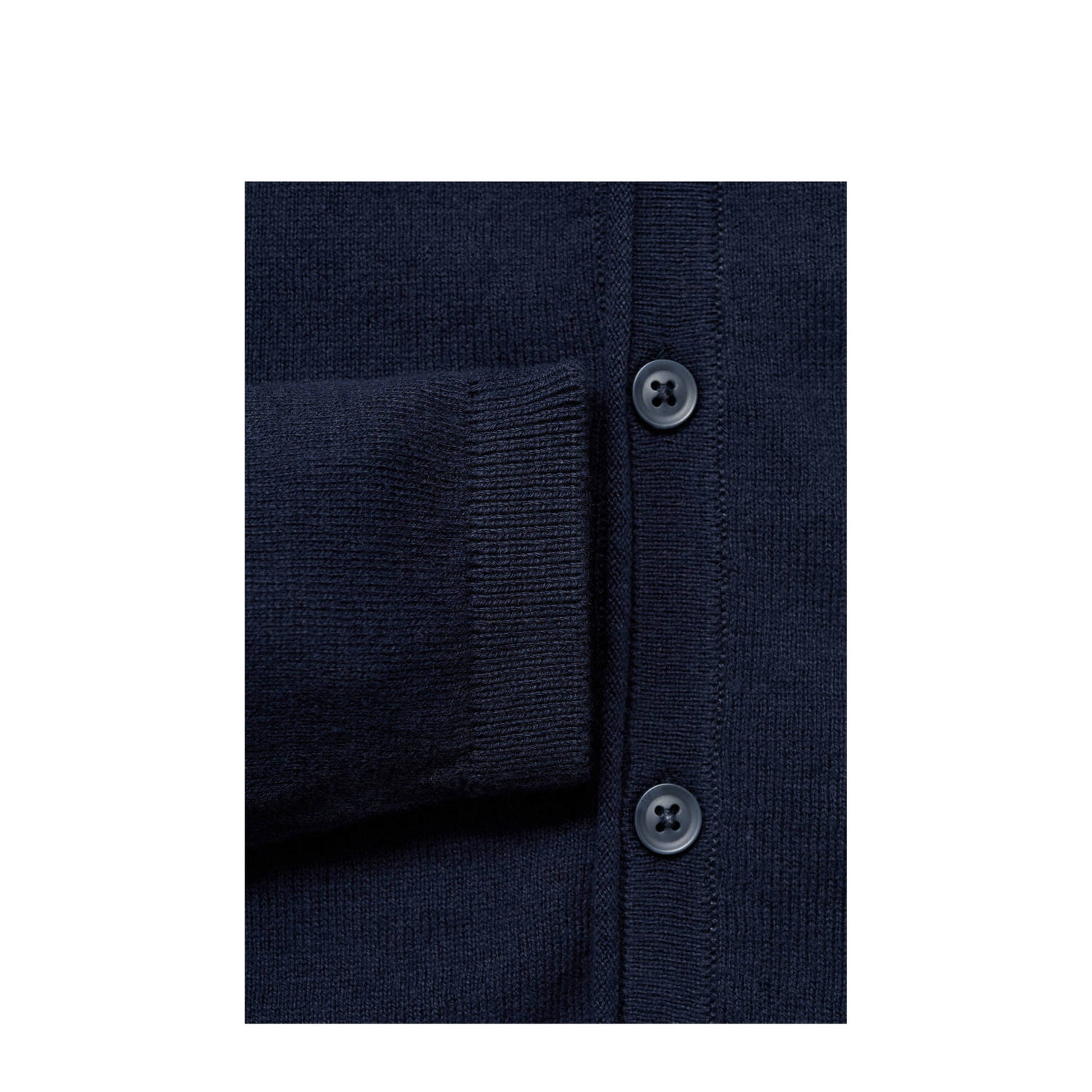 Mango Kids vest donkerblauw fijn gebreid