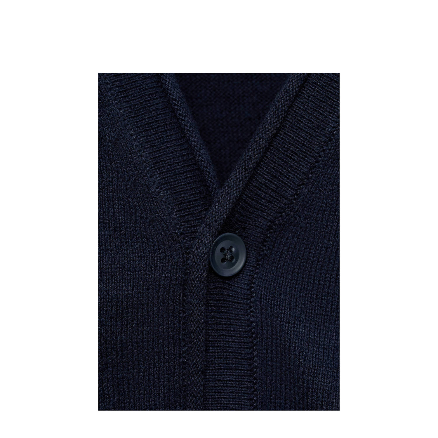 Mango Kids vest donkerblauw fijn gebreid