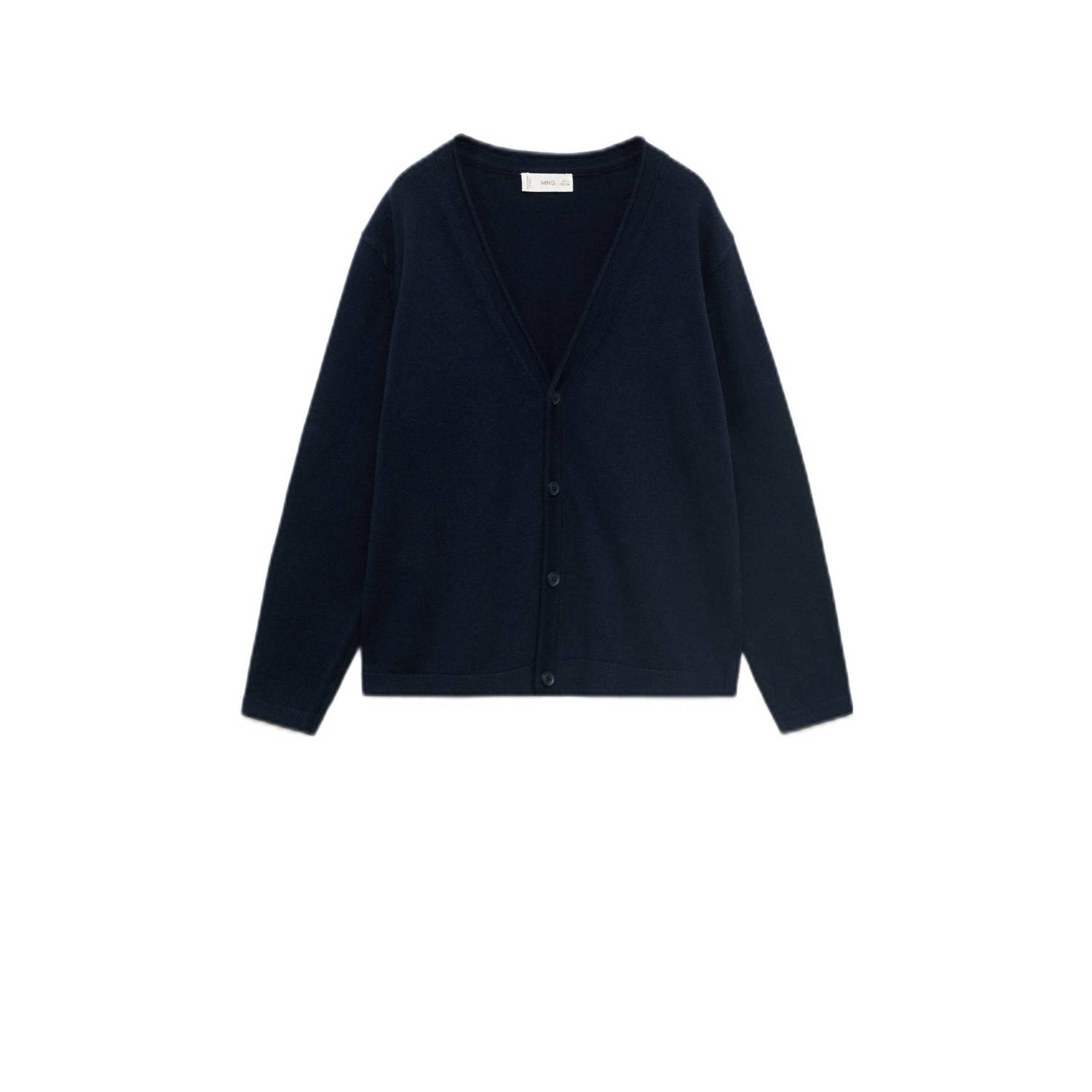 Mango Kids vest donkerblauw fijn gebreid