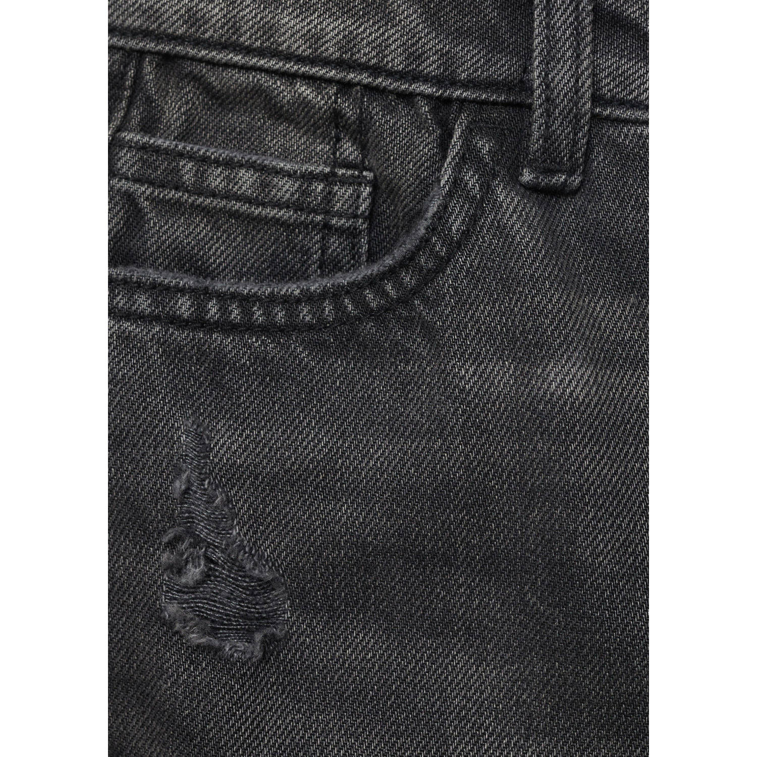 Mango Kids straight leg jeans donkergrijs