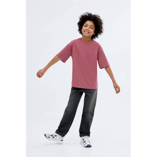 Mango Kids straight leg jeans donkergrijs afbeelding