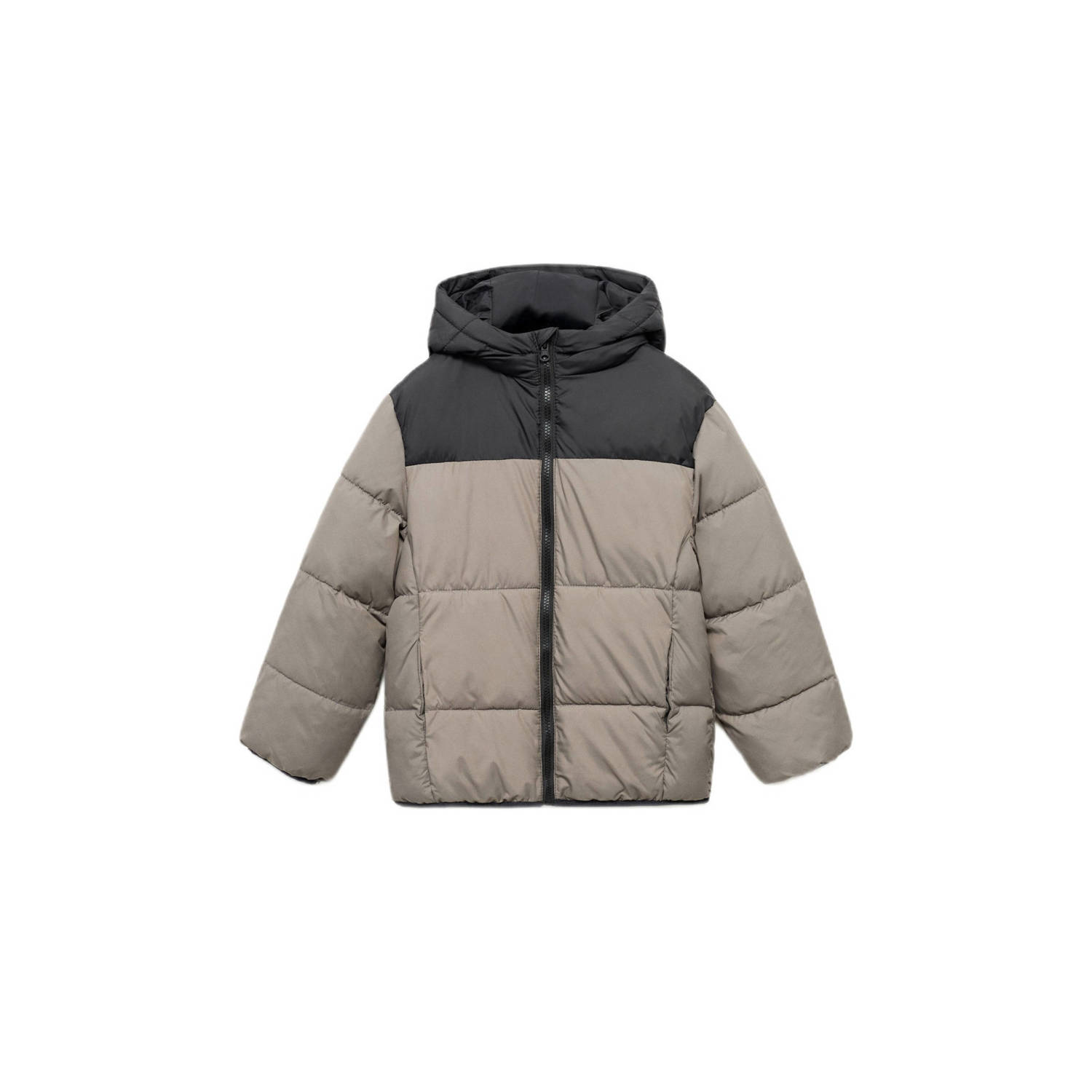 Mango Kids gewatteerde jas grijs