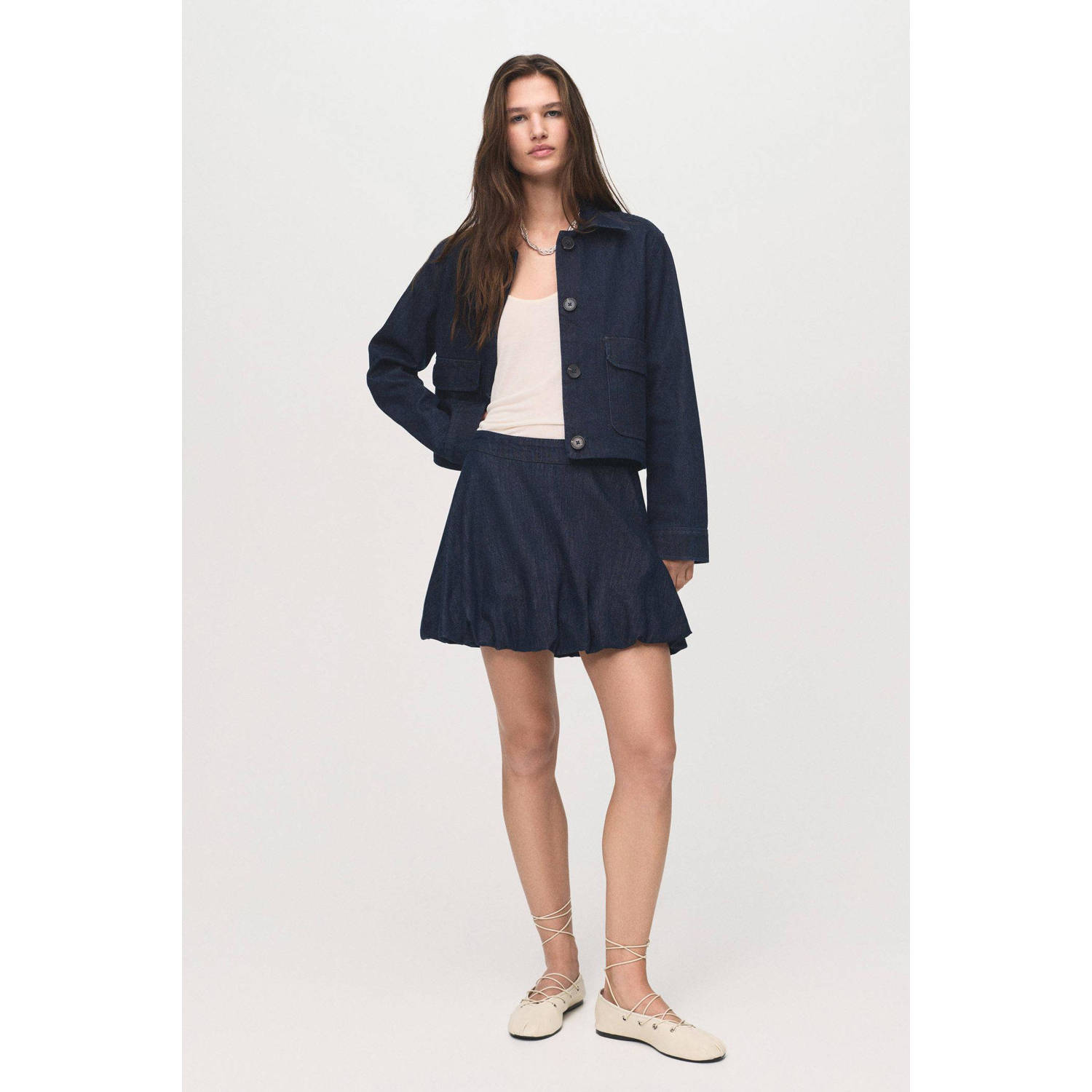 Mango denim spijkerjas dark blue denim