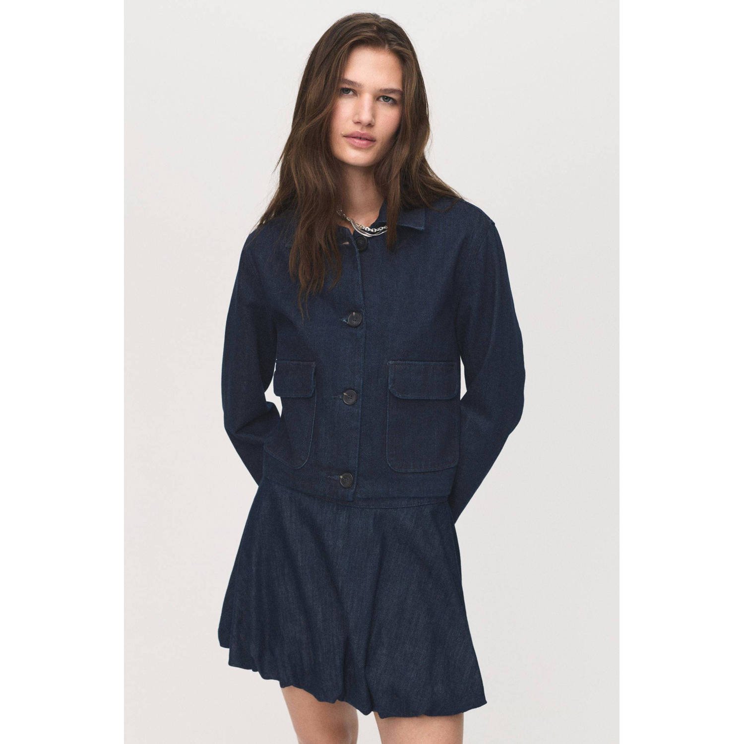 Mango denim spijkerjas dark blue denim