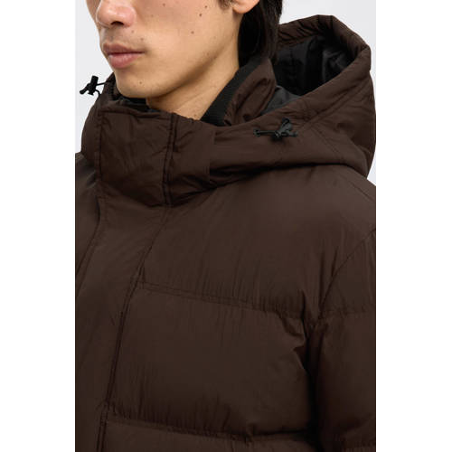 SELECTED HOMME gewatteerde jas donkerbruin afbeelding