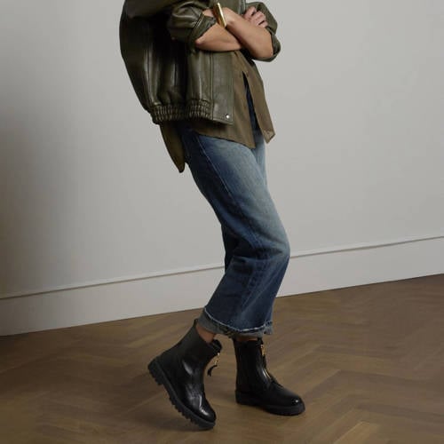 Manfield leren enkelboots zwart afbeelding