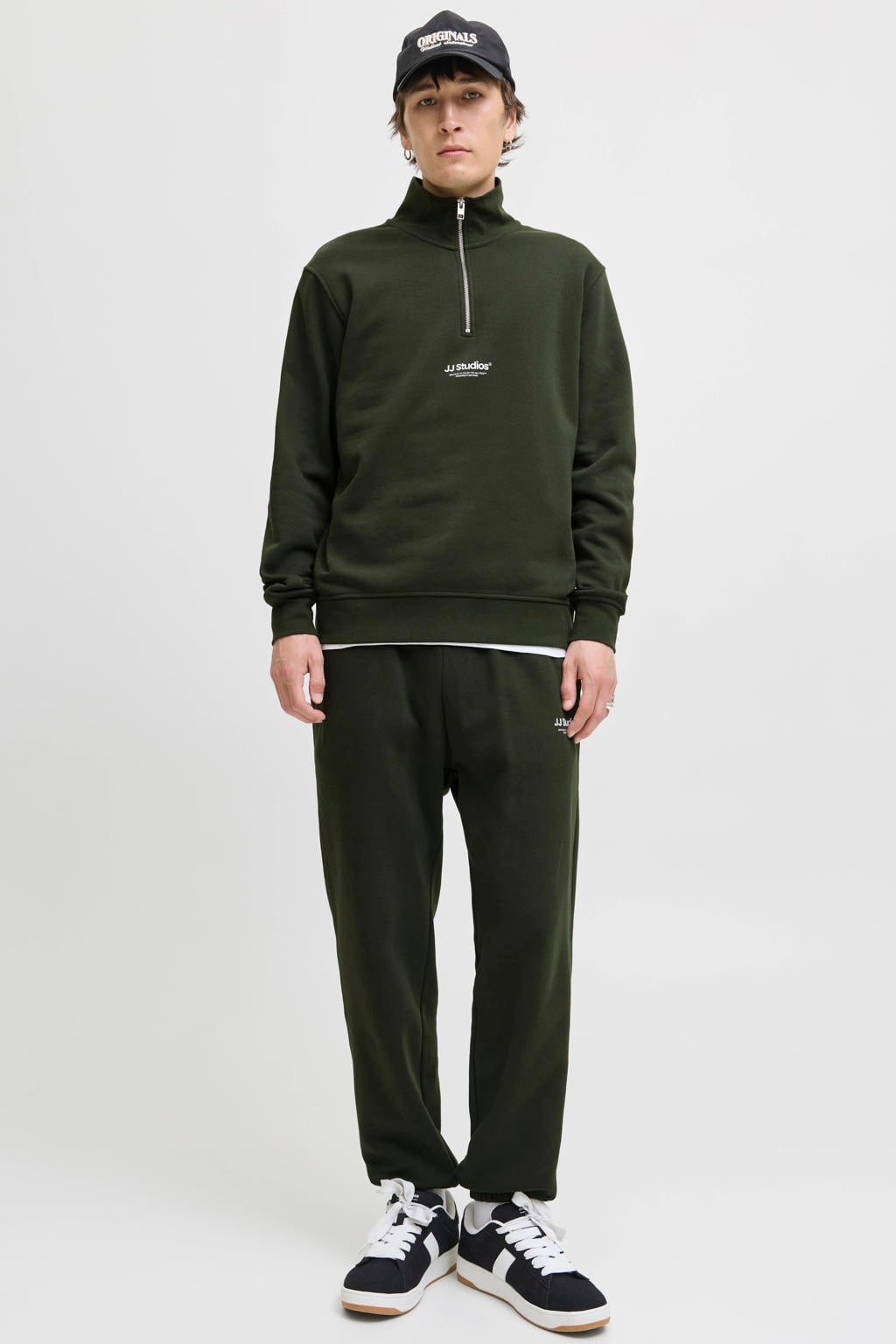 JACK & JONES ESSENTIALS sweater donkergroen