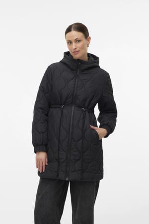 zwangerschaps gewatteerde jas quilted zwart