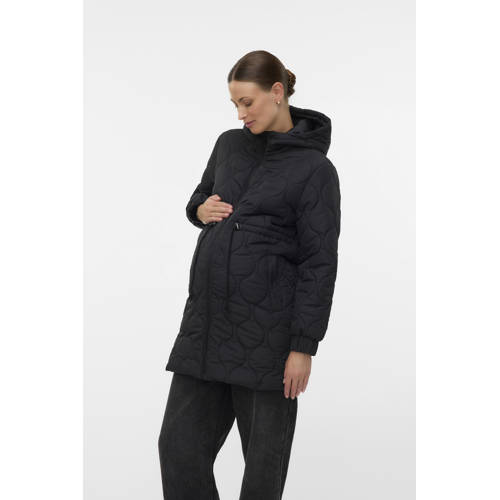 MAMALICIOUS zwangerschaps gewatteerde jas quilted zwart afbeelding