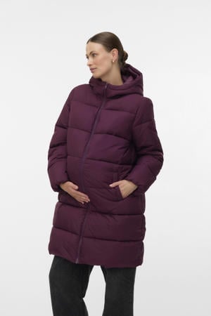 zwangerschaps winterjas burgundy