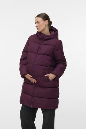 zwangerschaps winterjas burgundy