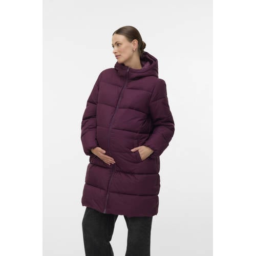 MAMALICIOUS zwangerschaps winterjas burgundy afbeelding