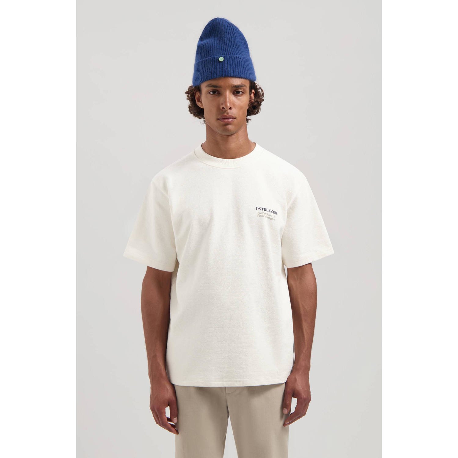Dstrezzed loose T-shirt ecru