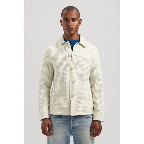 Dstrezzed overshirt met textuur ecru afbeelding