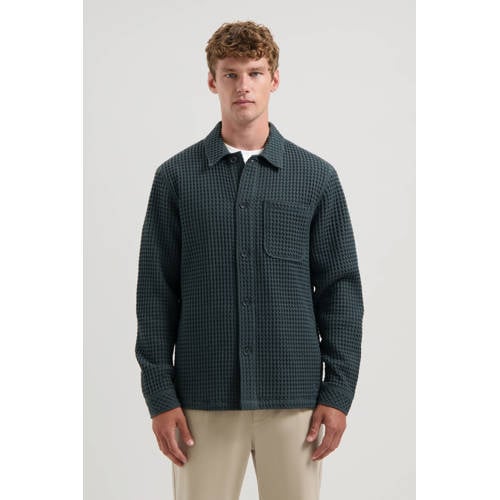 Dstrezzed overshirt met textuur petrol afbeelding