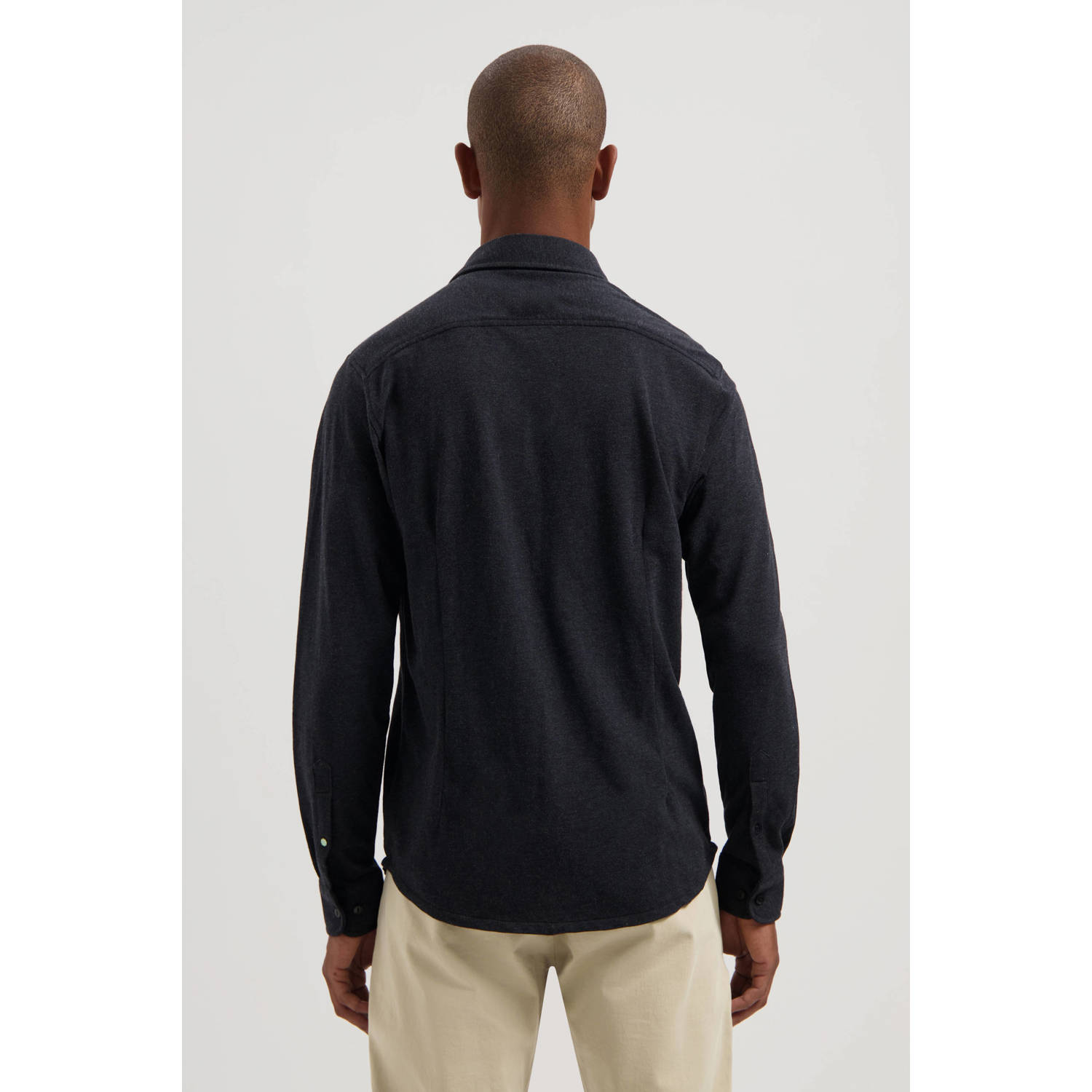 Dstrezzed casual overhemd pique zwart