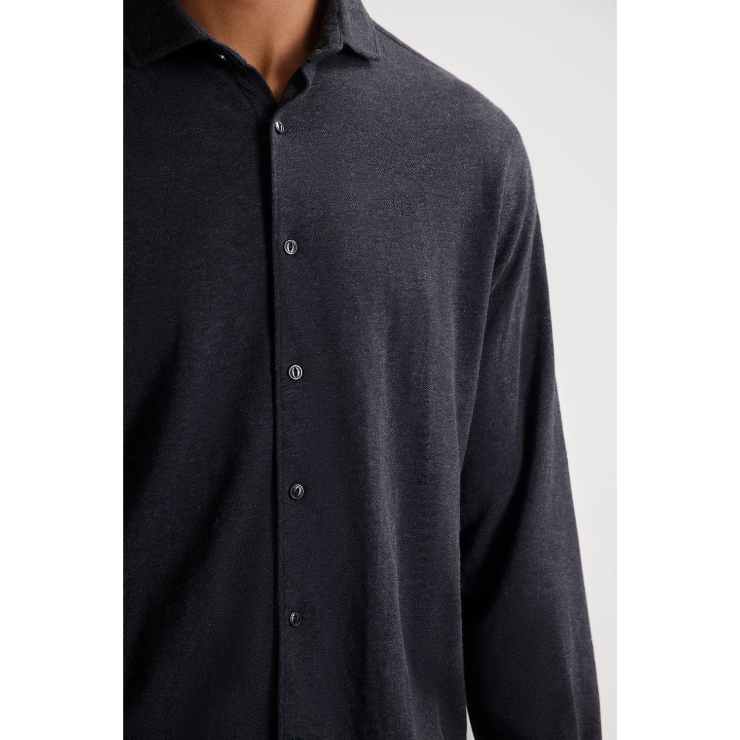 Dstrezzed casual overhemd pique zwart