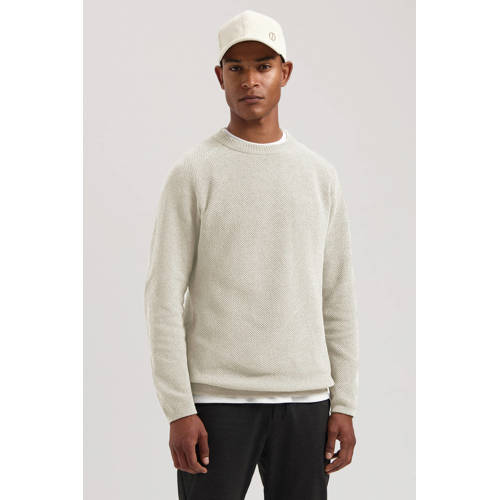 Dstrezzed trui met ingebreid patroon beige afbeelding