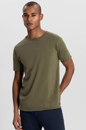 regular T-shirt donkergroen