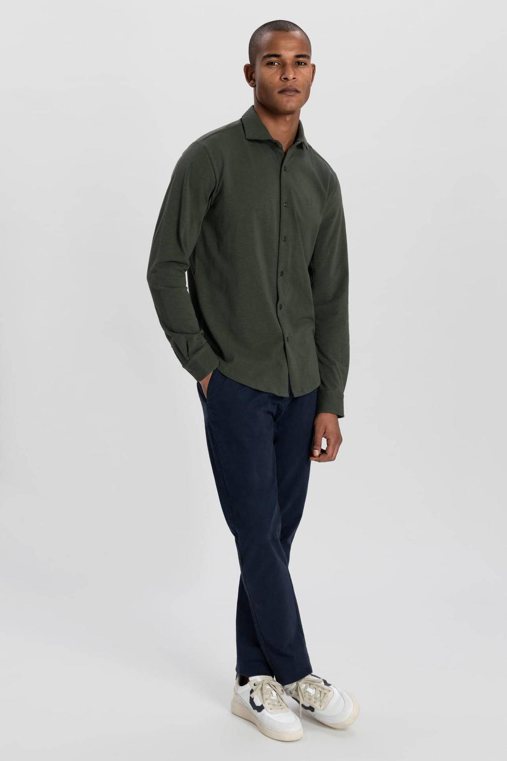 Dstrezzed casual overhemd jersey donkergroen