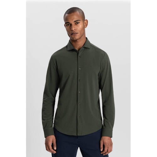Dstrezzed casual overhemd jersey donkergroen afbeelding