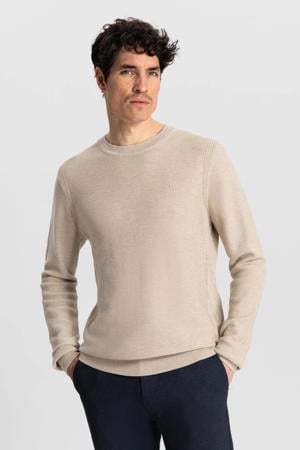 trui met ingebreid patroon beige