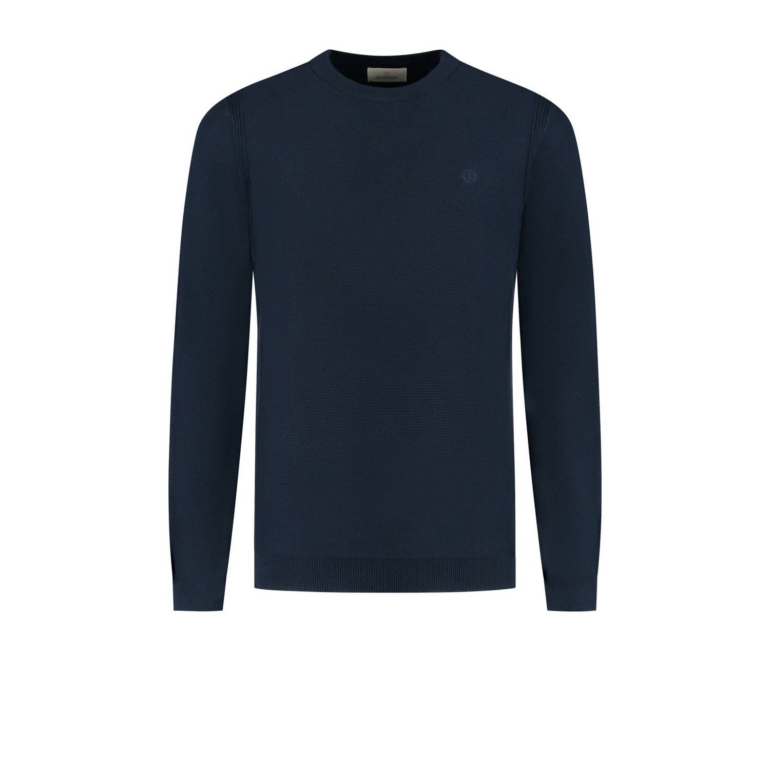 Dstrezzed trui met ingebreid patroon donkerblauw