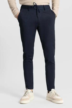 tapered casual broek donkerblauw