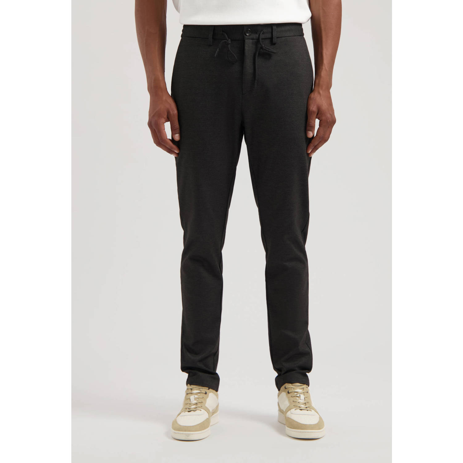 DSTREZZED Heren Broeken The Lancaster Tapered Jogger Pattern Sweat Zwart