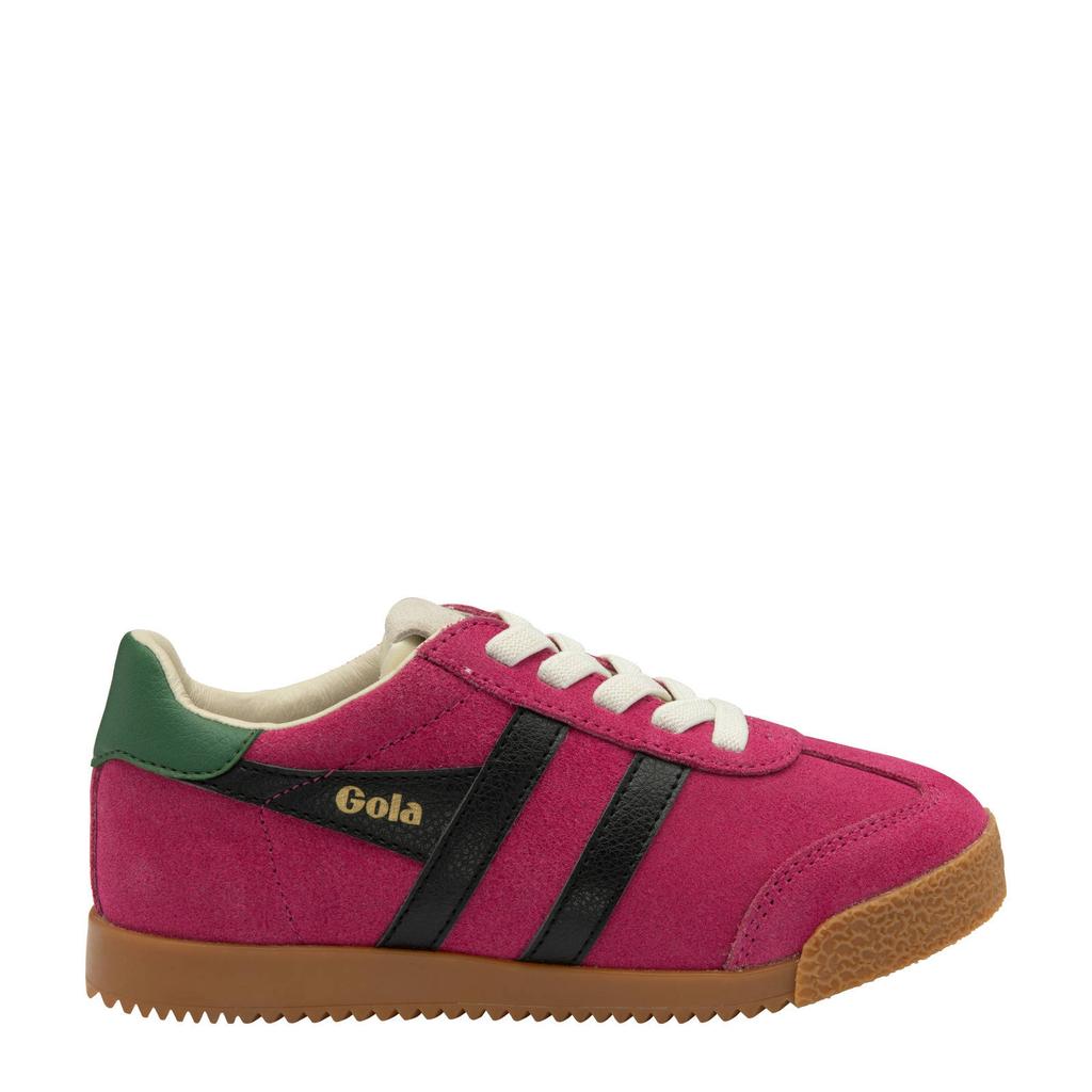 Roze en blauwe meisjes Gola suède sneakers met veters