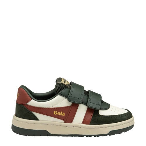 Gola Hawk Strap leren sneakers ecru/blauw/bruin afbeelding