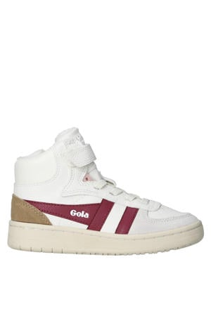 leren sneakers wit/roze