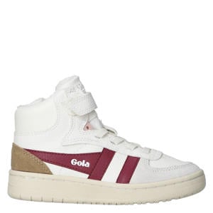 leren sneakers wit/roze