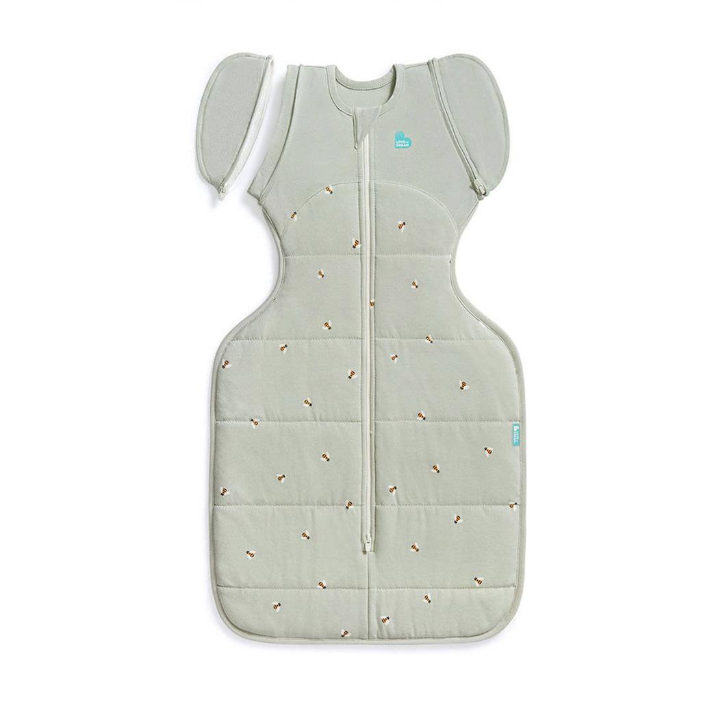 Love to Dream overgangsslaapzak SwaddleUp Fase 2 WARM Olive Bees groen - 6-9 mnd