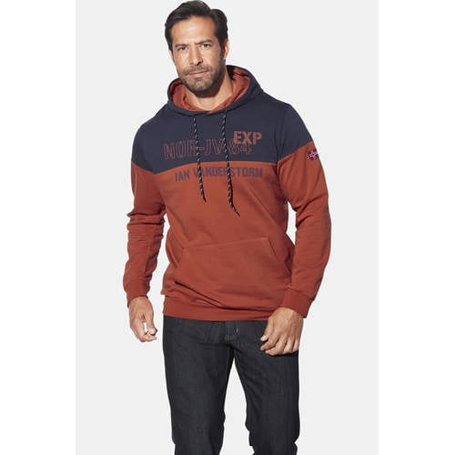 Jan Vanderstorm +FIT Collectie hoodie JERRES Plus Size Brique afbeelding