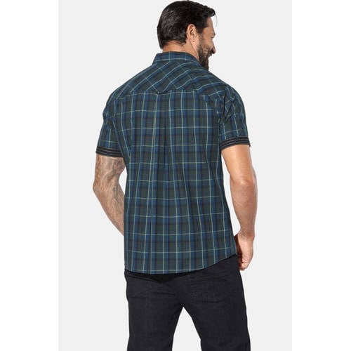 Jan Vanderstorm +FIT COLLECTIE casual overhemd EMYLS Plus Size petrol afbeelding