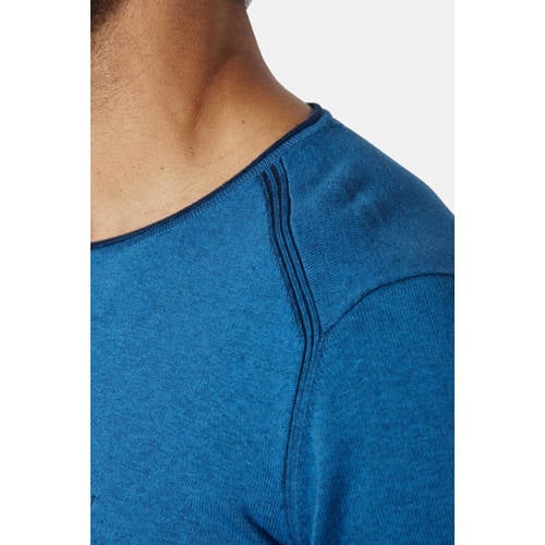 Jan Vanderstorm +FIT Collectie gebreide trui AKSELBERG Plus Size blauw afbeelding