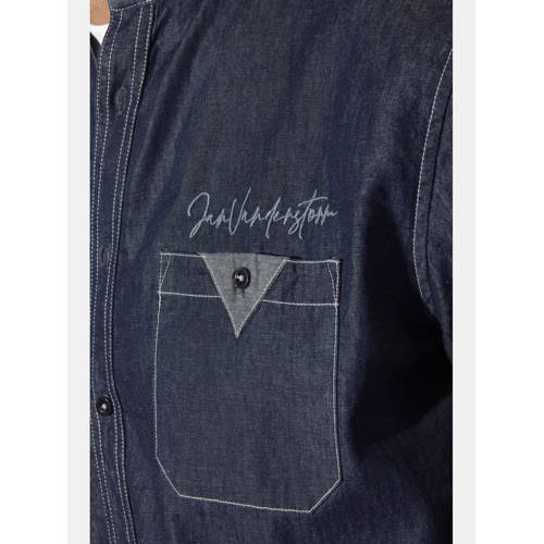Jan Vanderstorm +FIT COLLECTIE denim casual overhemd OLAFGREN Plus Size blauw afbeelding