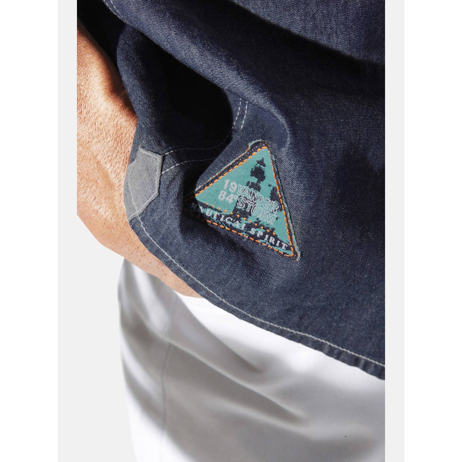 Jan Vanderstorm denim casual overhemd blauw