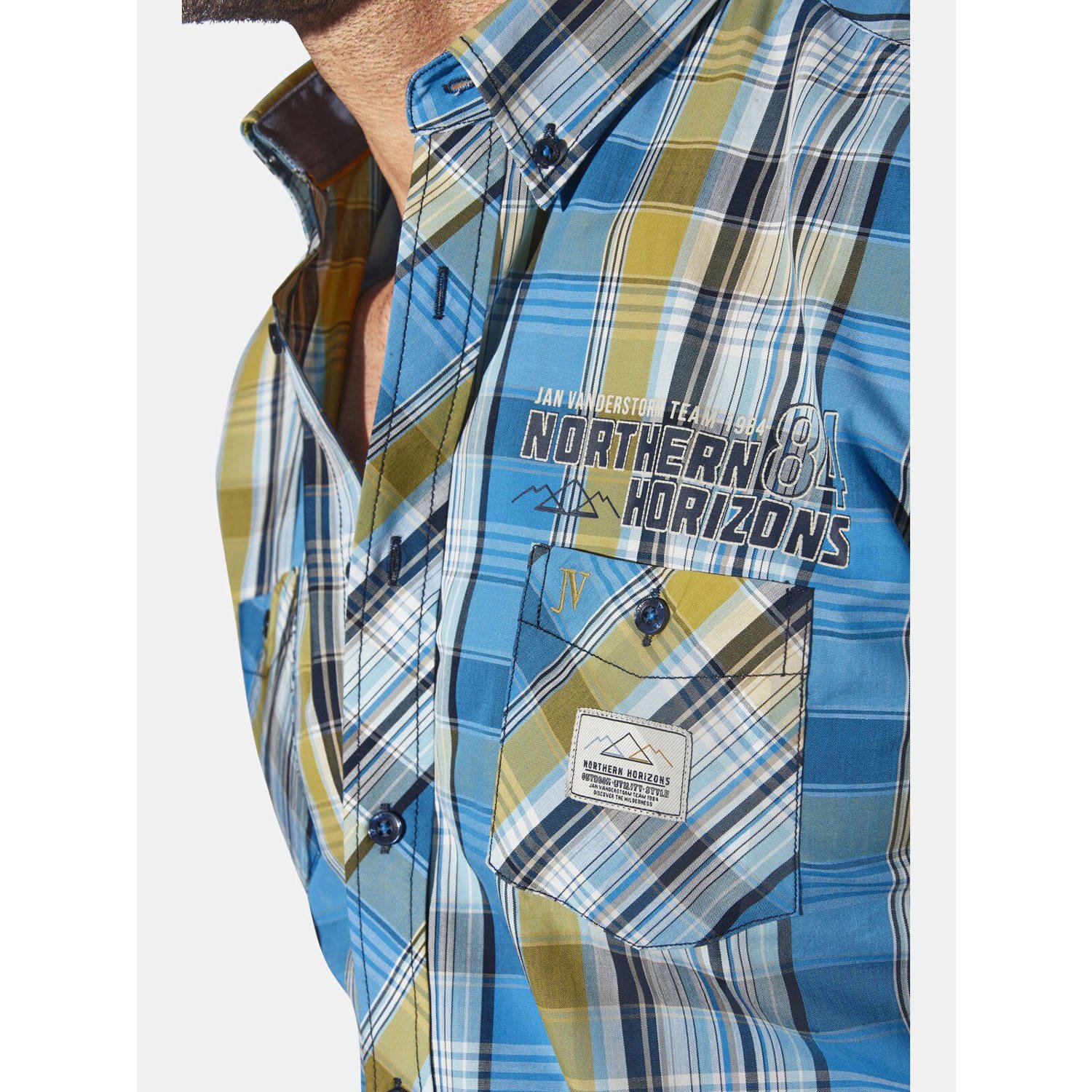 Jan Vanderstorm casual overhemd blauw
