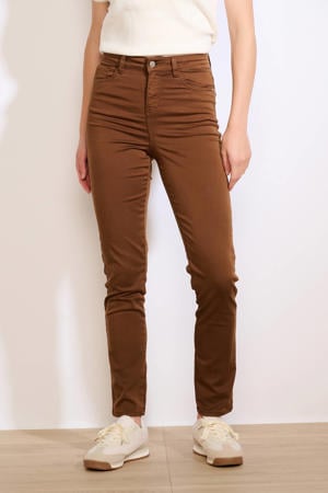 slim regular waist broek bruin