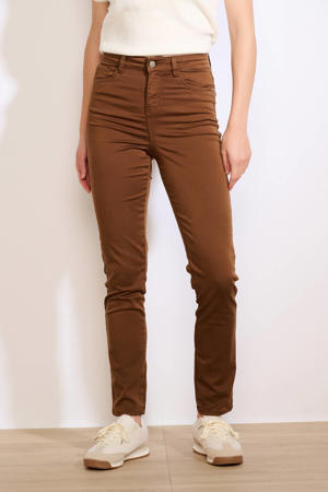 slim regular waist broek bruin