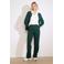 LOLALIZA flared pantalon donkergroen