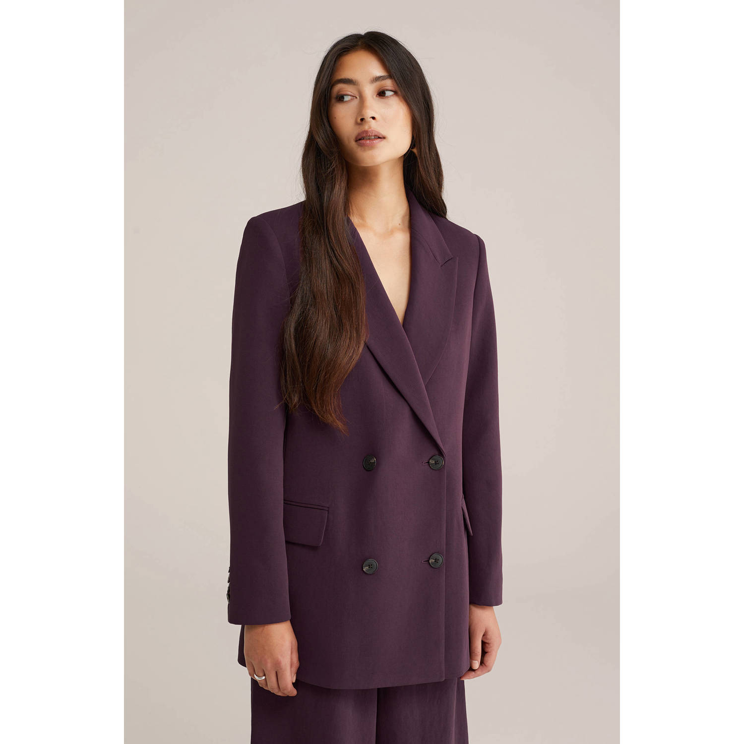 WE Fashion WE STUDIO oversized blazer aubergine