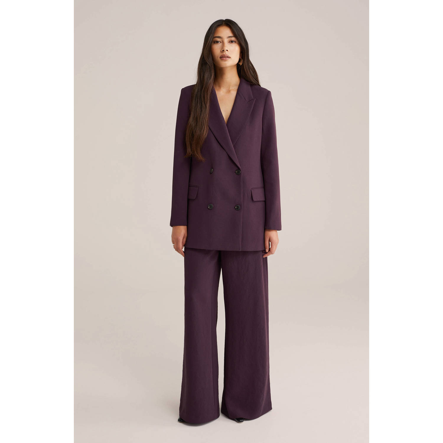 WE Fashion WE STUDIO oversized blazer aubergine