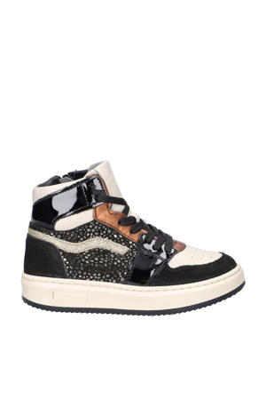 leren sneakers zwart multi