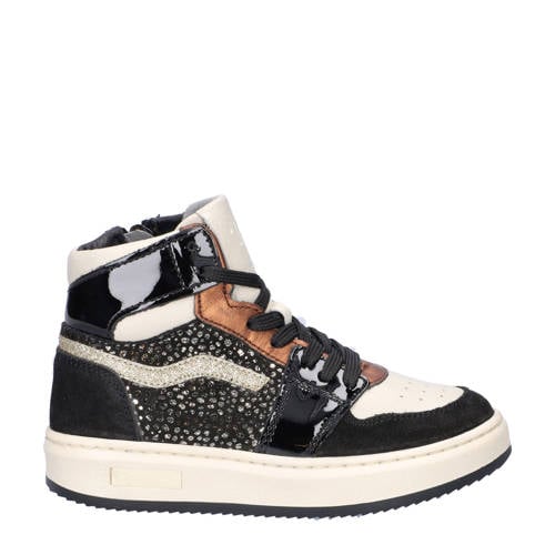 Nelson Kids leren sneakers zwart multi afbeelding