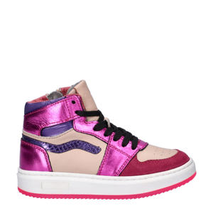 leren sneakers roze