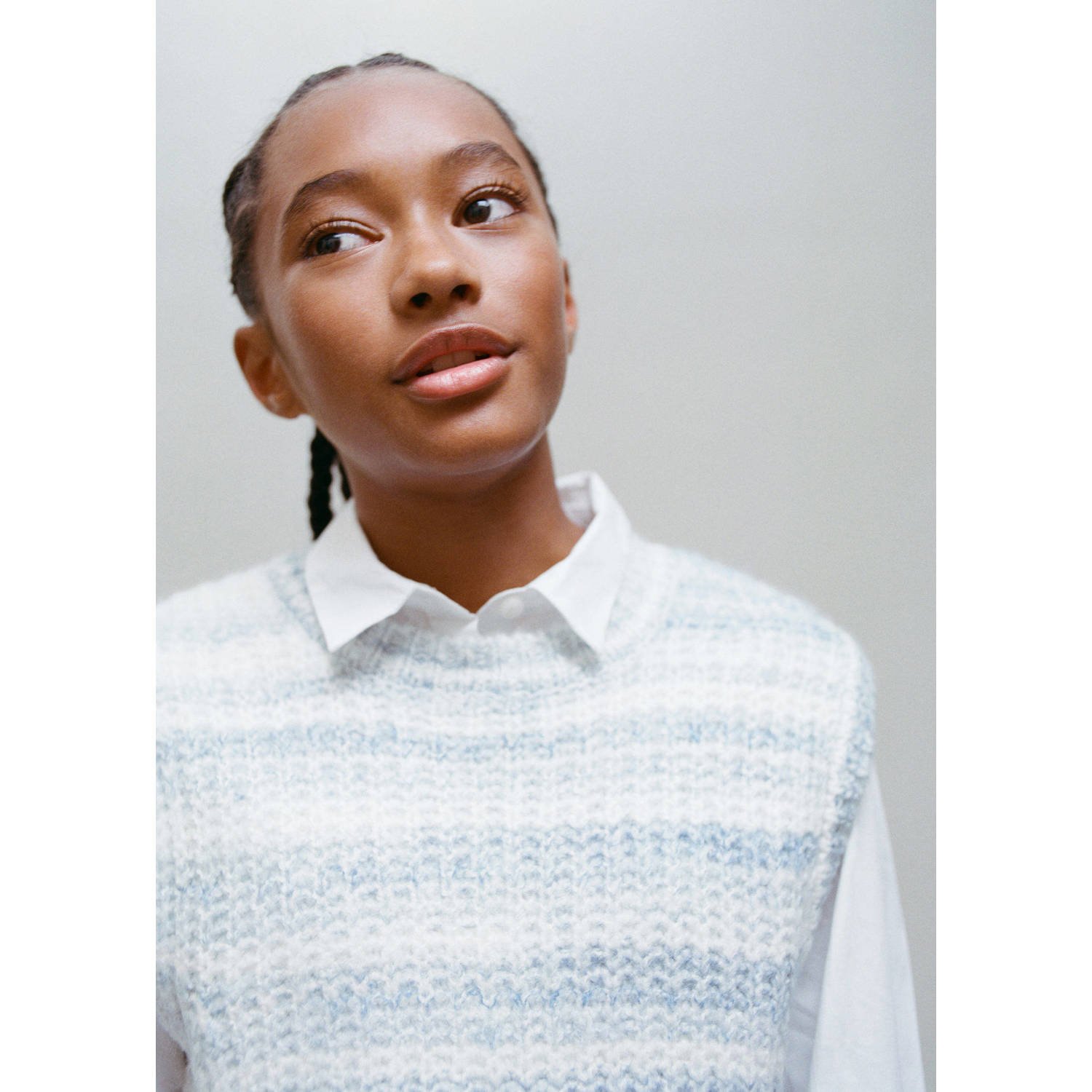 Mango Kids spencer lichtblauw gebreid